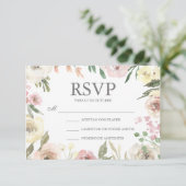 Rosado Flores Boda Mariage espagnol Carte RSVP (Debout devant)