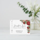 Rosaire catholique Carte de visite de Roses rouges (Debout devant)