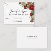 Rosaire catholique Carte de visite de Roses rouges (Devant / Derrière)