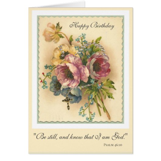 Rosaire vintage Floral Anniversaire Écriture Relig (Devant)