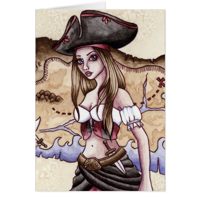 Rosalie - Treasure Map Pirate Card (Voorkant)