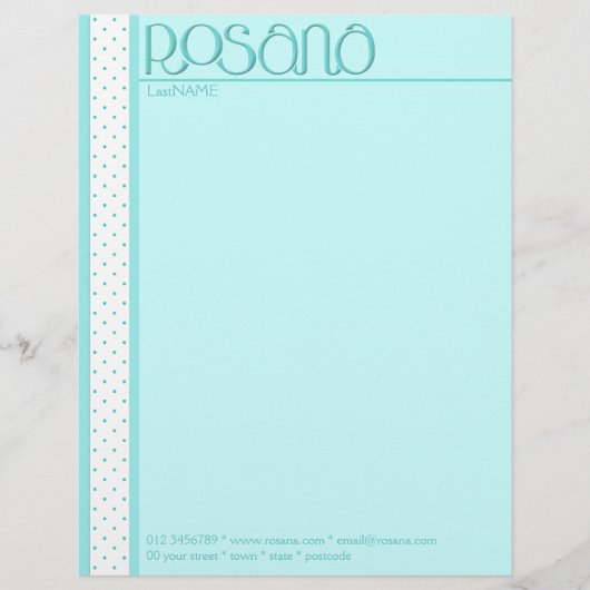 Rosana blue Letterhead Custom Briefhoofd (Voorkant)