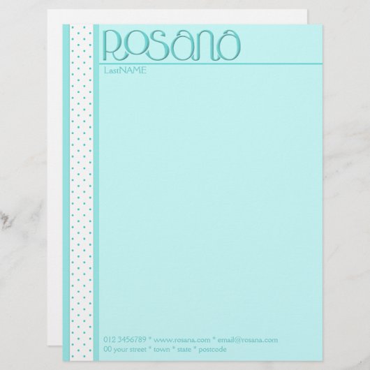 Rosana blue Letterhead Custom Briefhoofd (Voorkant / Achterkant)