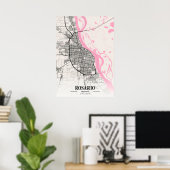 Rosario - Argentina Neapolitan City Map Poster (Thuiskantoor)