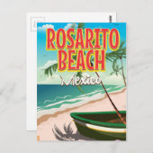 Rosarito Beach Mexicaanse reisposter Briefkaart (Voorkant / Achterkant)