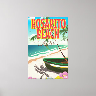 Rosarito Beach Mexicaanse reisposter Canvas Afdruk