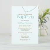 Rosary Beads Baptism Invitation for Boy Kaart (Staand voorkant)
