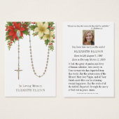 Rosary Funeral Memorial Prayer Poinsettias (Devant & derrière)