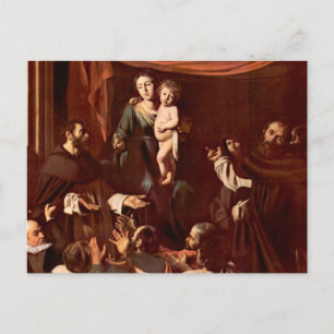 Rosary Madonna door Caravaggio Briefkaart