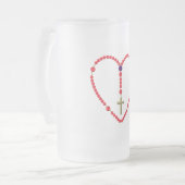 Rosary (Rode en Blauwe Rozen) Matglas Bierpul (Voorkant links)