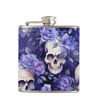 Rosas violetas con calaveras heupfles