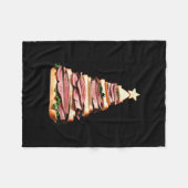 rosbief sandwich kerstboom fleece deken (Voorkant (Horizontaal))