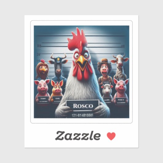 "Rosco Chicken Lineup" Vinyl  Sticker (Vel)