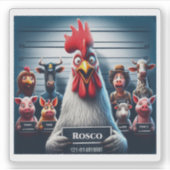 "Rosco Chicken Lineup" Vinyl  Sticker (Voorkant)