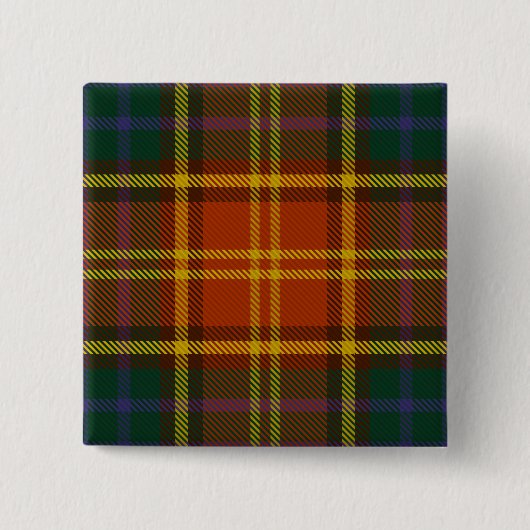 Roscommon County Irish Tartan Vierkante Button 5,1 Cm (Voorkant)