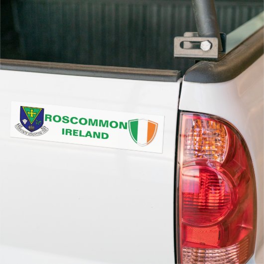 Roscommon Ireland Crest en Irish Flag Bumpersticker (Op Truck)