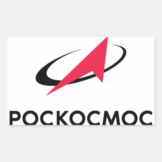 Roscosmos Logo Rechthoekige Sticker (Voorkant)
