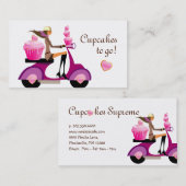 Rose 2 de fille de scooter de carte de visite de (Devant / Derrière)