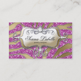 Rose 2 d'or de zèbre de carte de visite de bijoux