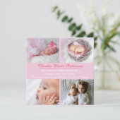 Rose 4 Photos - Faire-part de naissance (Debout devant)