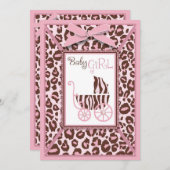 Rose A de carte d'invitation de fille de guépard (Devant / Derrière)