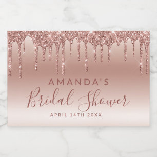 Rose à goutte Gold Mini  à vin mousseux Étiquette