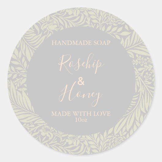 Rose à motifs floraux de Étiquette de savon person (Devant)