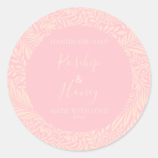 Rose à motifs floraux de Étiquette de savon person (Devant)