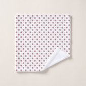 rose à thé (rouge) et points blancs (Gant de toilette)