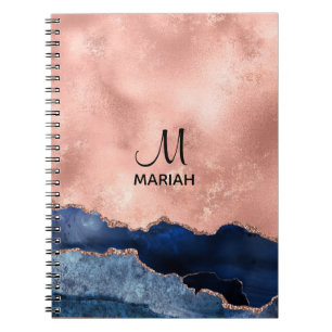 Rose Abstrait et bleu marine - Carnet pour elle