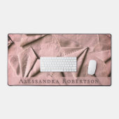 Rose abstraite Monogram Blush Rose doré Chic (Clavier et souris)