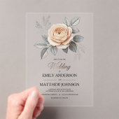 Rose acrylique Faire-part de mariage (In situ (ordinateur de poche))