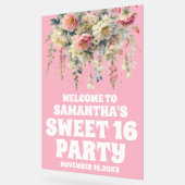 Rose acrylique Floral Sweet 16 Affiche de bienvenu (Angle)