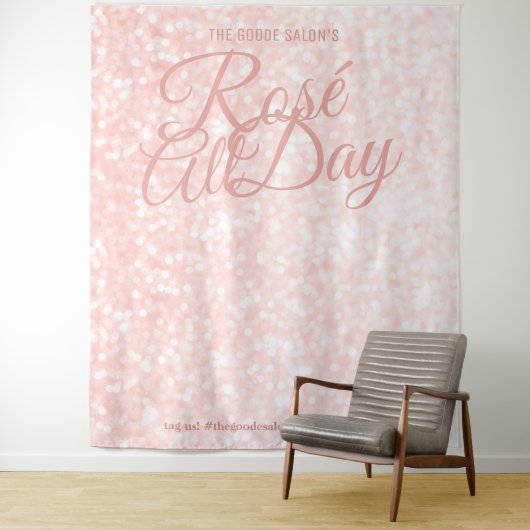 Rosé All Day | Evenement Foto Selfie Achtergrond Wandkleed (In situ)