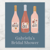 Rosé All Day Wine Lovers Cute CUSTOM Wijn Etiket (Enkel label)