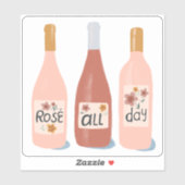 Rose All Day Wine Lovers Illustration Art Sticker (Vel)