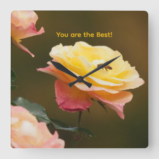 Rose and Bee Tote Vierkante Klok