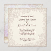 Rose anglais antique - Faire-part de mariage lavan (Devant / Derrière)