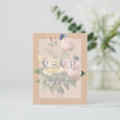 Rose anglais Garden Wedding Invitation RSVP (Debout devant)