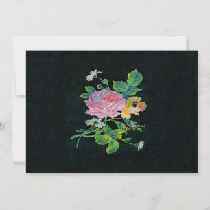 Rose anglais Invitations Mariage rose noir