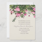 Rose anglais rose, faire-part de mariage floral (Devant)