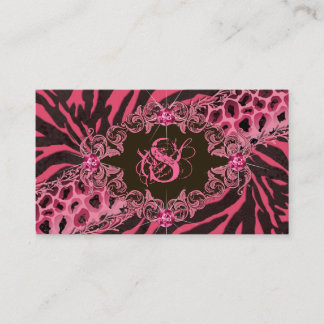 Rose animal de léopard de zèbre de cartes de
