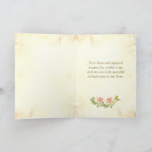 Rose antique 5 x 7 Carte de remerciements plié (Intérieur)