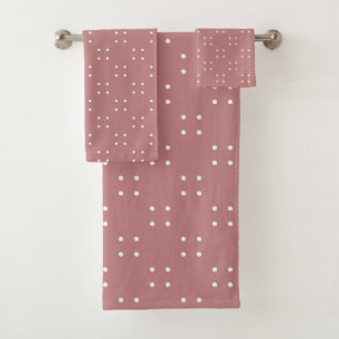 Rose antique et blanc Dots 3 serviettes