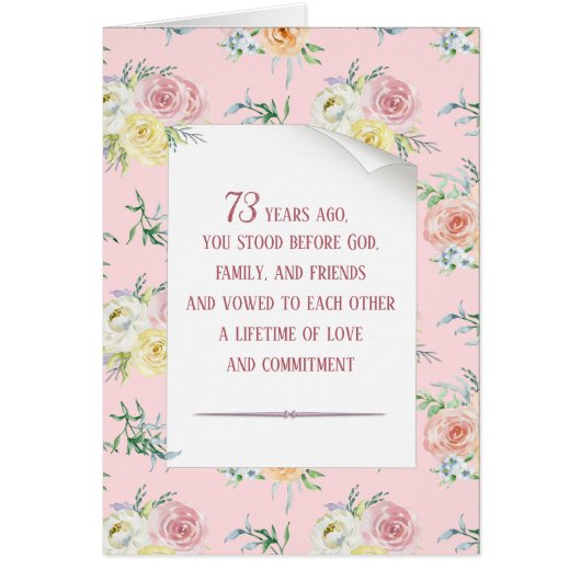 Rose aquarelle 73e anniversaire (Devant)