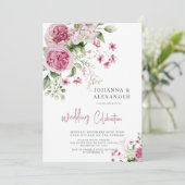 Rose Aquarelle Peony Elegance Faire-part de mariag (Debout devant)