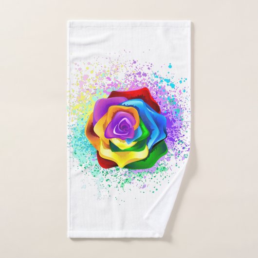 Rose arc-en-ciel coloré (Serviette à main)