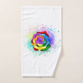Rose arc-en-ciel colorée (Serviette à main)