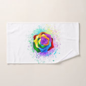 Rose arc-en-ciel colorée (Serviette à main)