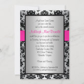 Rose, argent, et invitation noire du bonbon 16 à (Dos)